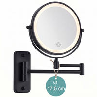 MAKEUPOVÉ zrcadlo - černá, kov/sklo (33/30/3.5cm) - Relaxdays