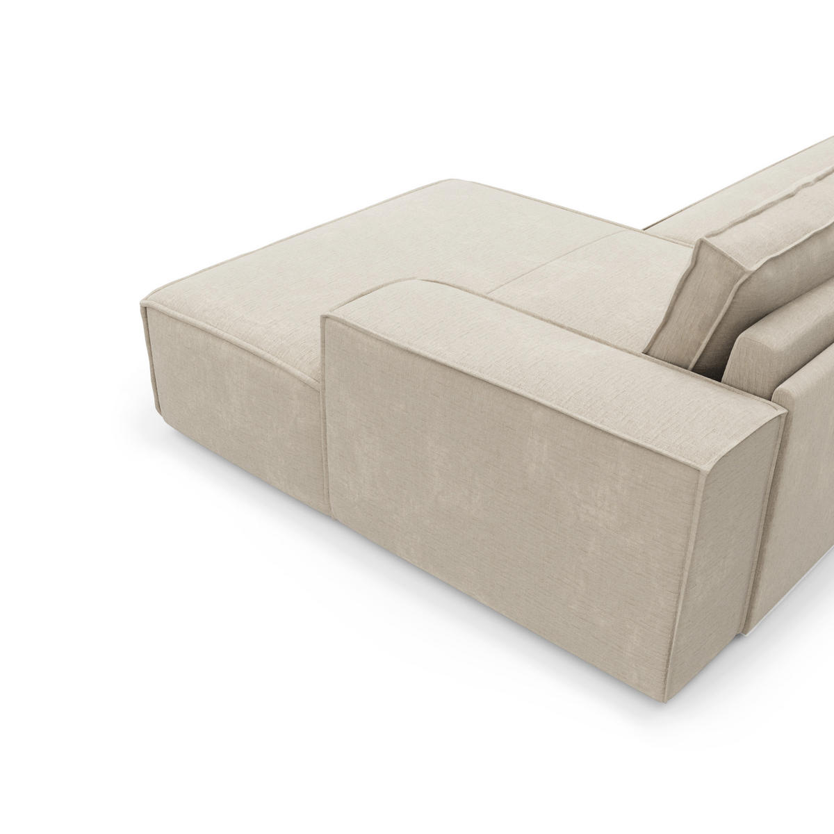 ECKSOFA RECHTS Samt Creme 302cm - Creme, Textil (302/165cm) - Sia Home
