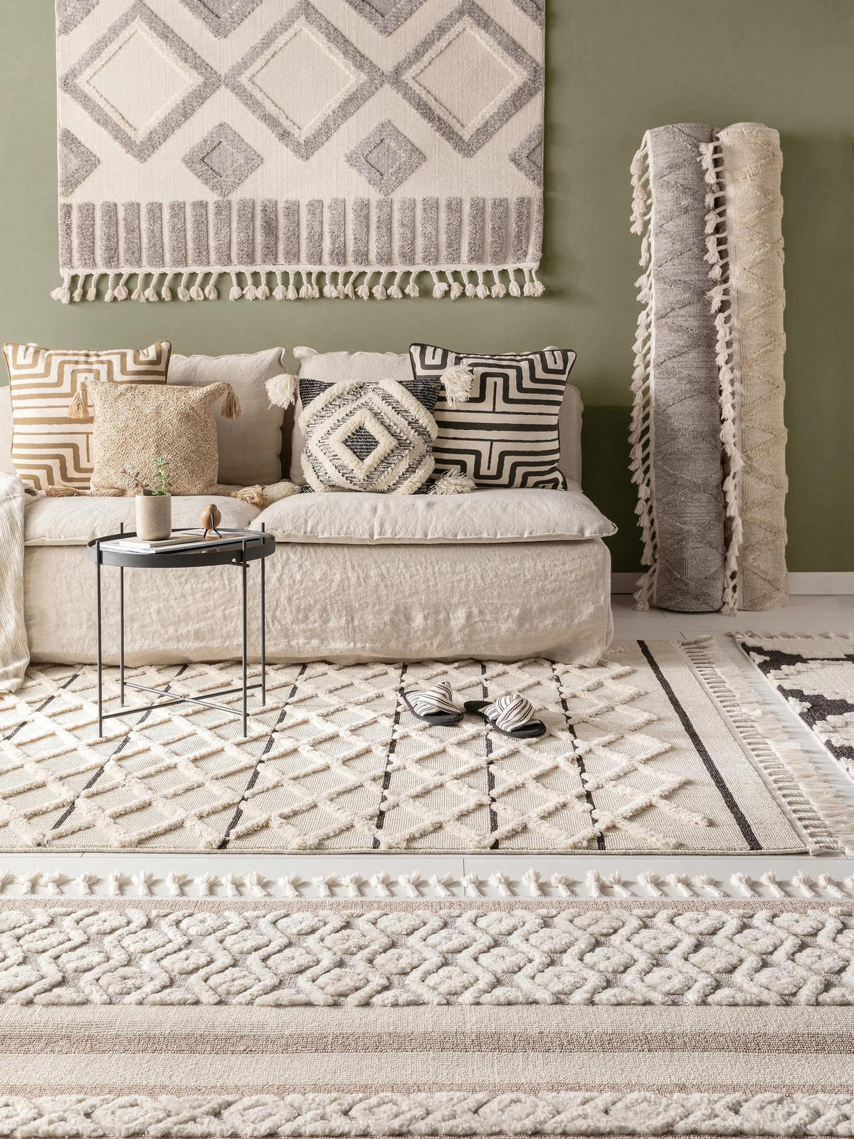 KOBEREC Oyo Krémová/Béžová 160x230 cm - krémová, textil/přírodní materiály (160/230cm) - benuta Pop