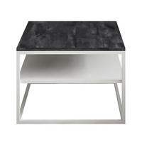 COUCHTISCH NOVA mit Ablage Weiß / Dunkler Beton - Weiß, Holzwerkstoff (69/69/48cm) - Lookway