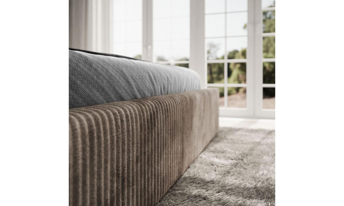 POLSTERBETT TILIA 140x200 cm Tilia 17, 34 Holzlatten, Kopfteil 95 cm - Braun, Textil (140/200cm) - Lookway