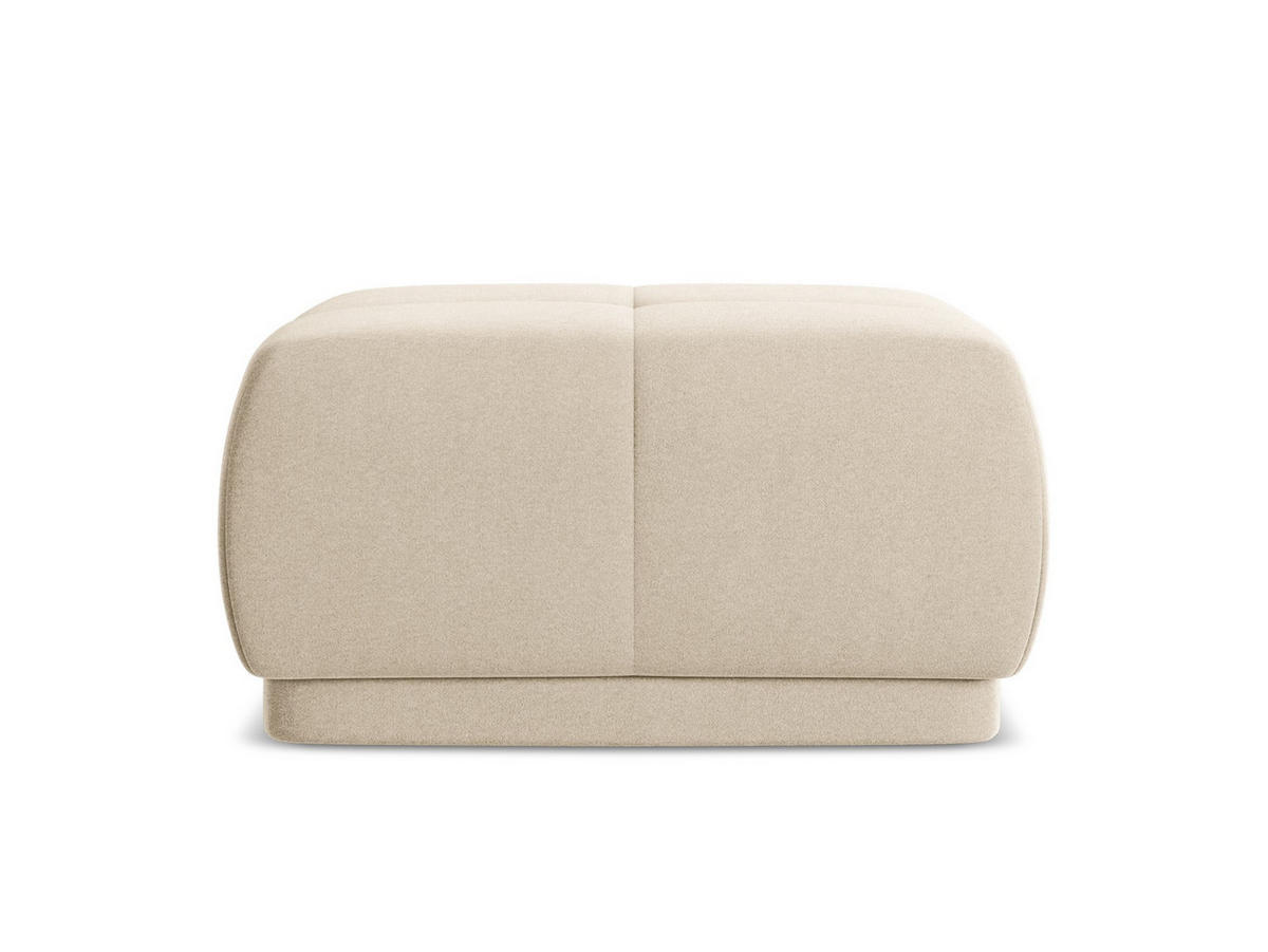POUF Samt Stoff Beige - Beige/Creme, Kunststoff/Textil (60/35/60cm) - Makamii