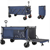HANDWAGEN, faltbar-verbreitert, 300+120L, Geländeräder, blau - Blau, Metall (27.5/72.5/41cm) - Vallsero