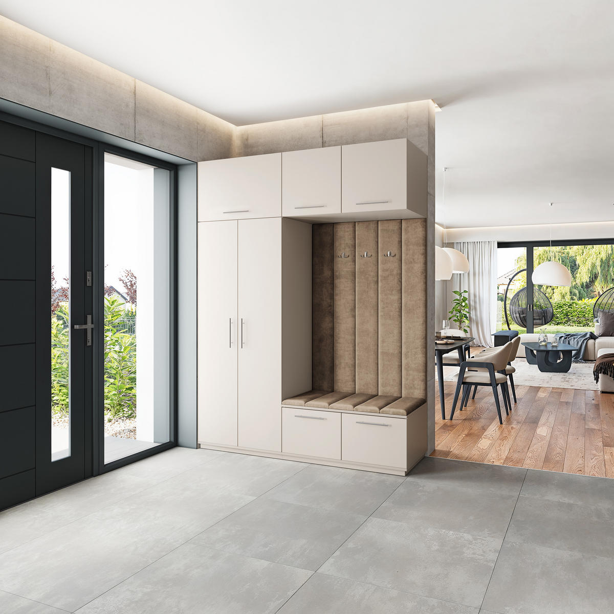 GARDEROBENSCHRANK REMA 180/240/60 cm Modern Garderobe-Set Kaschmir - Kaschmir/Beige, Holzwerkstoff (180/240/60cm) - MASSENO