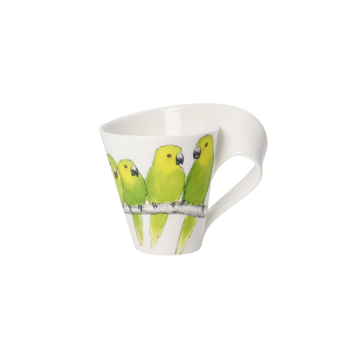 BECHER MIT HENKEL NewWave Caffè weiß-grün 300 ml - Weiß/Grün, Keramik (0.3L) - Villeroy & Boch