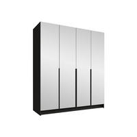 KLEIDERSCHRANK Santi III - Schwarz, Holzwerkstoff/Metall (200/215/58cm) - MIRJAN24