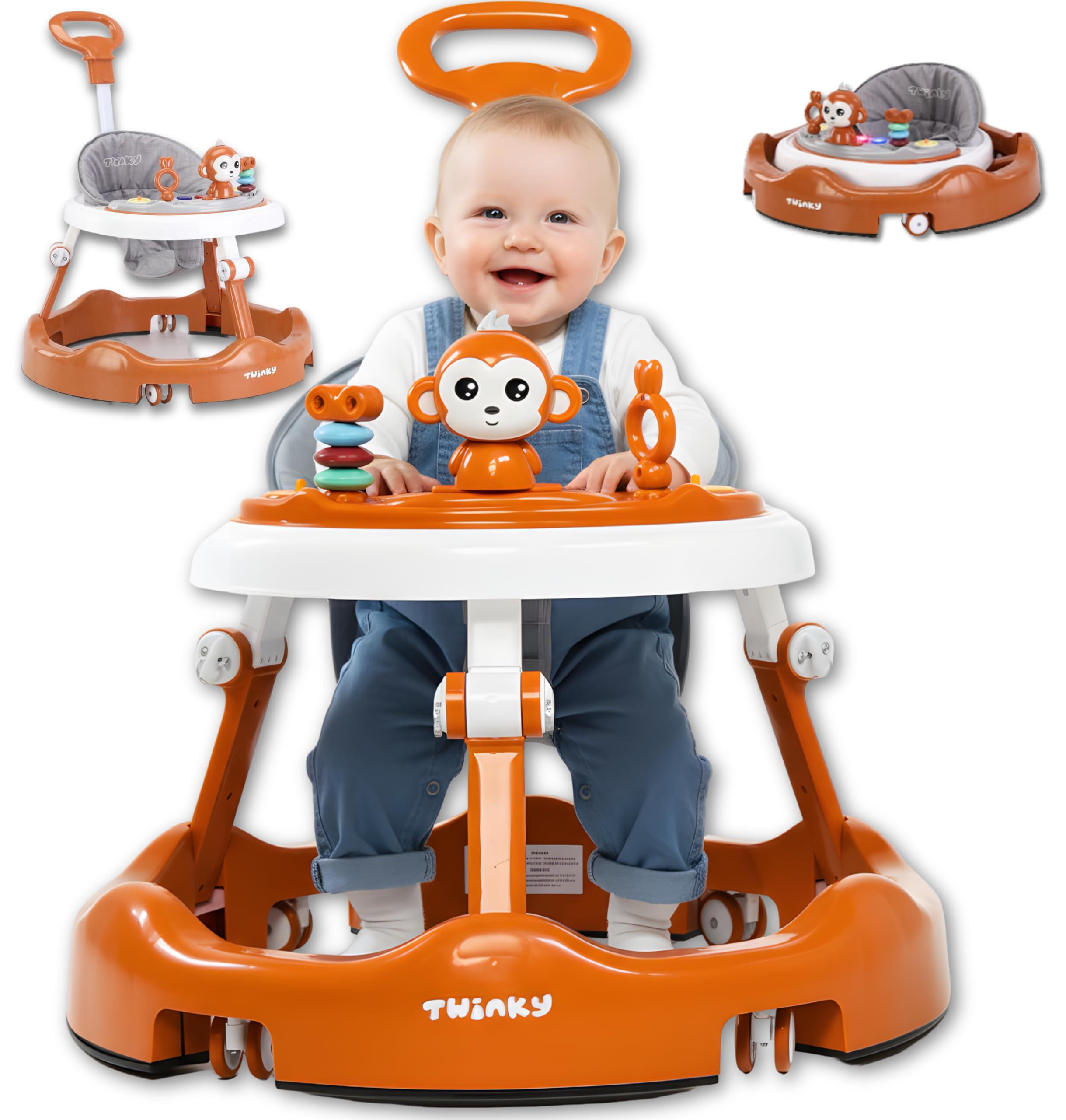 LAUFLERNWAGEN mit Spielset & Bodenmatte Braun - Braun, Kunststoff (70/70cm) - Twinky
