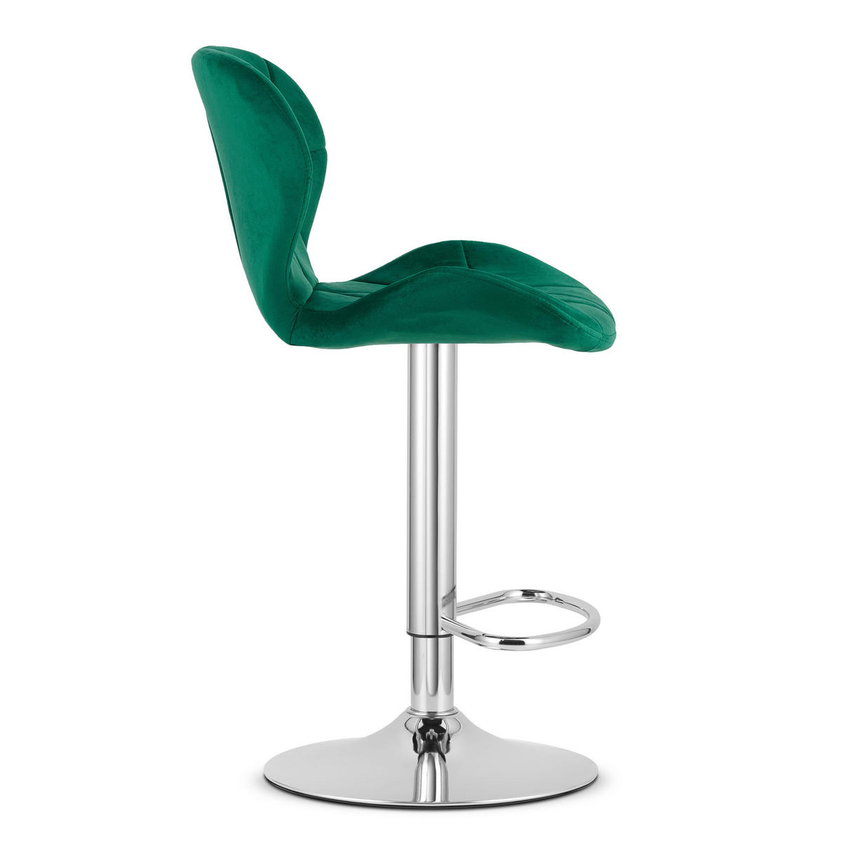 BARHOCKER 2-er Set WEST grüner Sitz, Chrombasis - Grün, Textil (46/111/48.5cm) - Valora