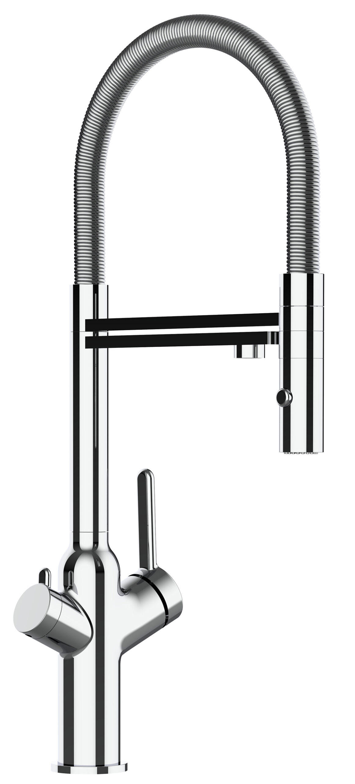 3-WEGE-KÜCHENARMATUR, Verchromt, 2-Strahl-Brause - Chromfarben, Metall (20.61/48/20.61cm) - VIZIO