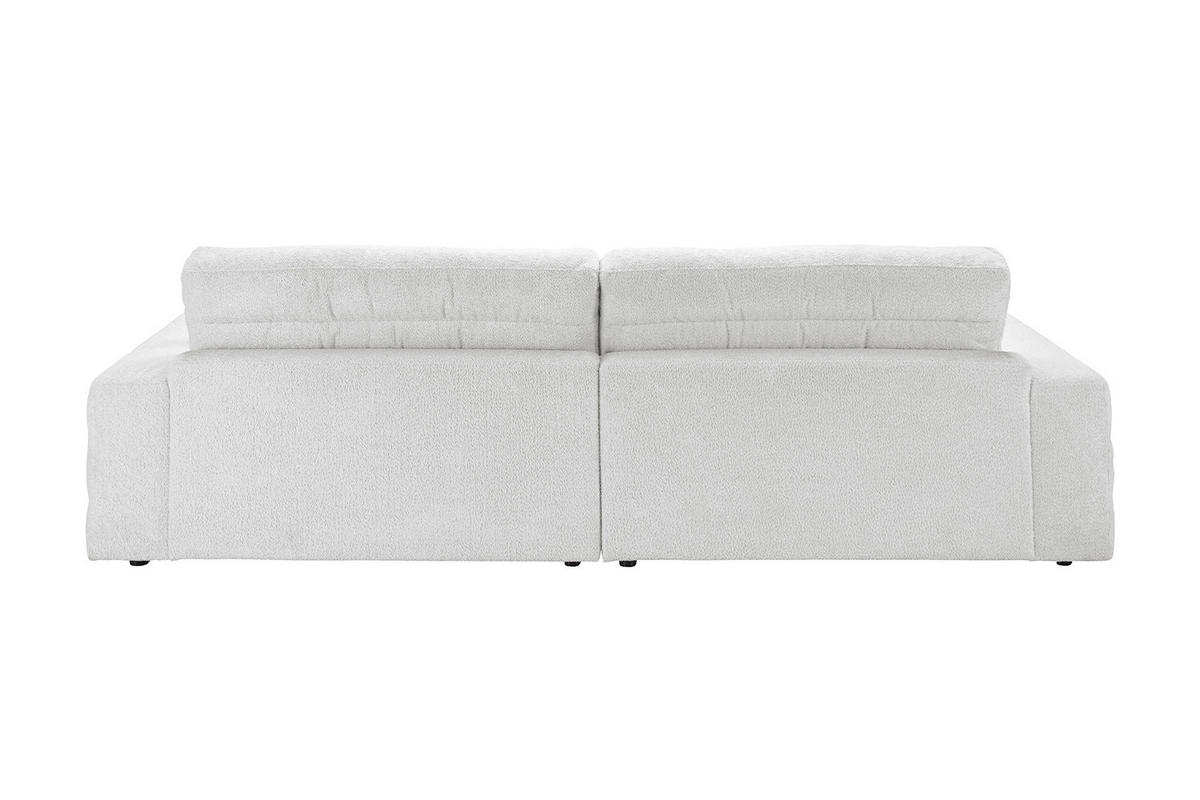 BIG SOFA LANA Hellgrau Webstoff - Hellgrau/Schwarz, Textil (296/83/178cm) - KAWOLA