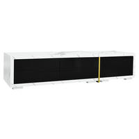 TV Lowboard ausziehbar 140-260 cm, drehbar, Schwarz - Schwarz, Holz (140/30/40cm)