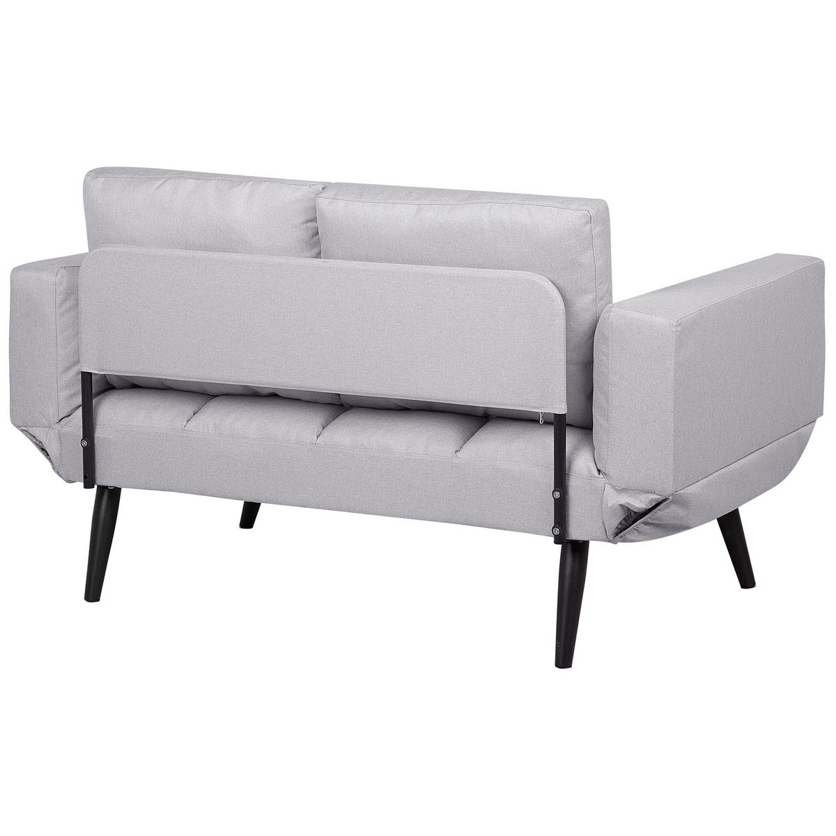2-SITZER-SCHLAFSOFA Polsterbezug Hellgrau Brekke - Hellgrau, Textil (167/90/75cm) - Beliani