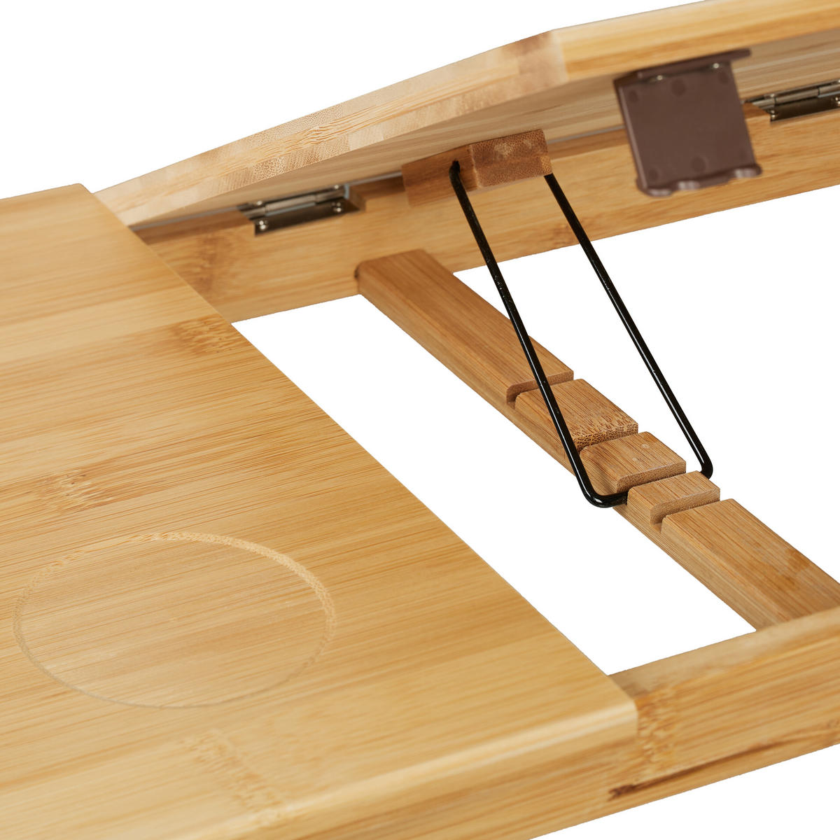 LAPTOPTISCH Natur Bambus klappbar höhenverstellbar - Hellbraun, Holz/Kunststoff (30/61/49cm) - Relaxdays