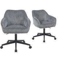 BÜROSTUHL Mika-Elio 2er-Set - Schwarz/Grau, Textil/Metall (60/79/61cm) - DUBI Möbel