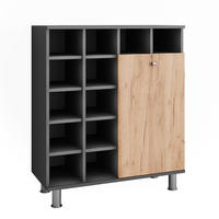 WÄSCHESCHRANK Fynn Anthrazit/Goldkraft Eiche 78.4 x 91.6 cm - Honigeiche/Anthrazit, Holzwerkstoff (78.4/91.6/34cm) - Vicco