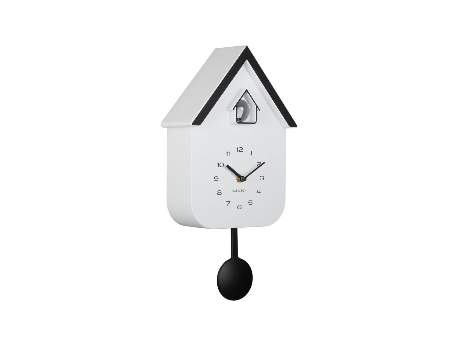 WANDUHR Dupla Color Cuckoo Weiß 21.5/21.5/41.5 cm - Weiß, Kunststoff (21.5/41.5/21.5cm) - Karlsson