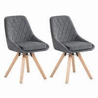 ESSSTUHL 2er-Set 360° drehbar 41 x 40 x 84 cm Dark Gray Samt/Buchenholz - Dunkelgrau, Holz (40/84/41cm) - Meubliv