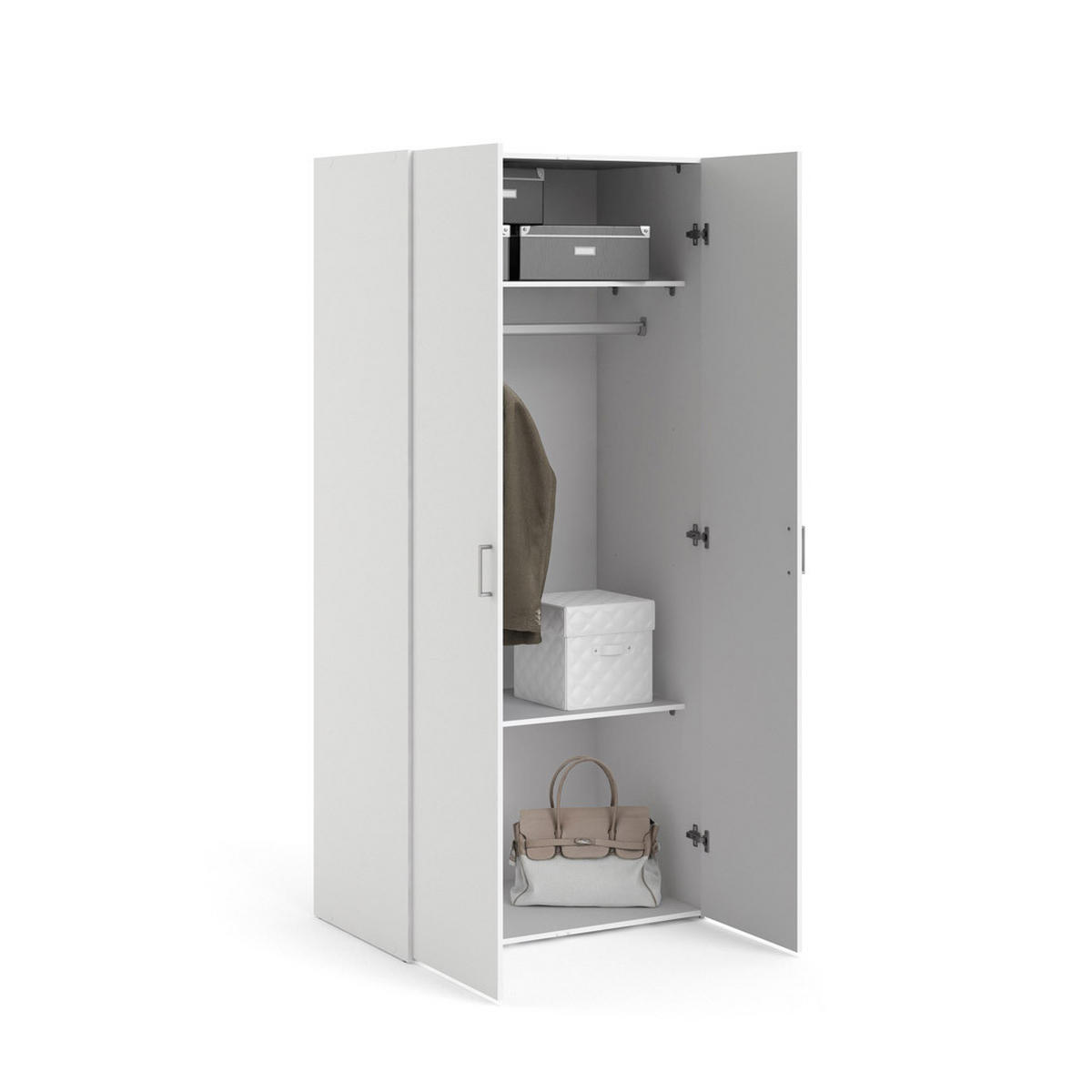 KLEIDERSCHRANK weiß - Weiß, Holzwerkstoff (78/176/50cm) - ebuy24