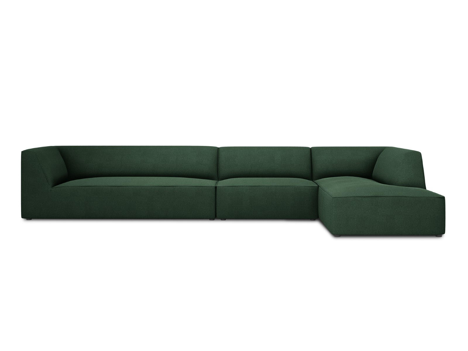 ECKSOFA rechts Ruby aus strukturiertem Stoff grün 5 Sitzplätze - Grün, Textil (180/366cm) - Micadoni