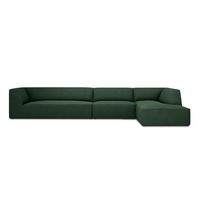 ECKSOFA rechts Ruby aus strukturiertem Stoff grün 5 Sitzplätze - Grün, Textil (180/366cm) - Micadoni