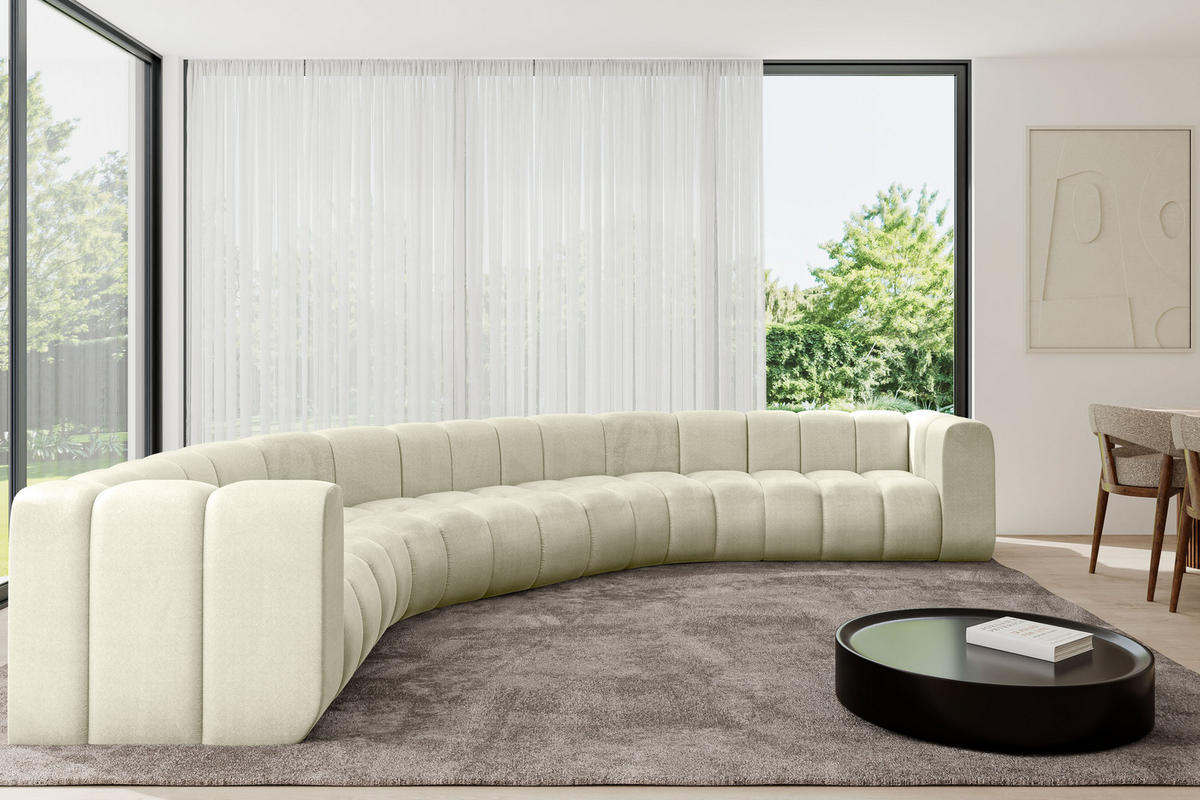 WOHNLANDSCHAFT modulares Sofa Lazro-U1 - 373x373x70 cm Beige - Beige, Holzwerkstoff/Textil (373/70/373cm) - ALTDECOR