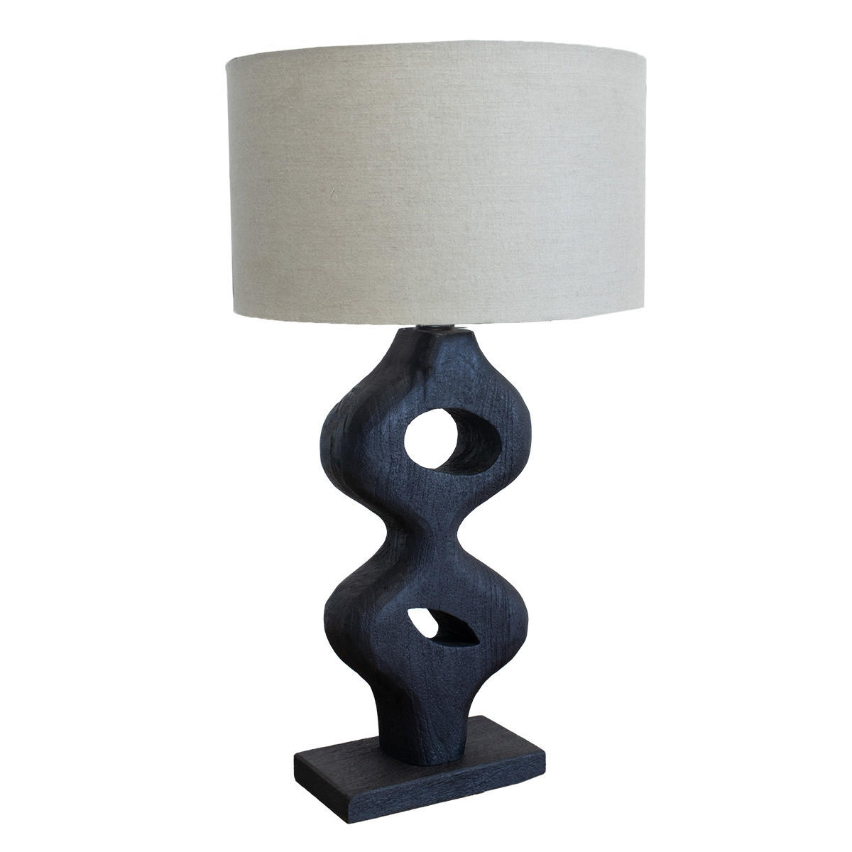 TISCHLAMPE aus Mangoholz 60cm, schwarz - Schwarz, Holz (38/38/60cm) - Giga Meubel