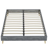 POLSTERBETT 160/200 cm DE-35416 mit Samtbezug Grau - Grau, Metall (160/200cm) - ComfortXL