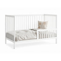 BABYPOSTIEĽKA s polovičnou bočnou zábranou 70x140 cm v bielej farbe - biela, drevo (70/140cm) - Kids Collective