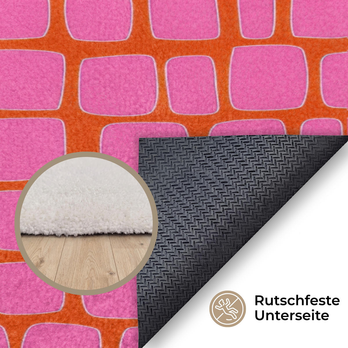 KOBERCE - Organic - Mriežka - Ružová - 150x230 cm - pink, textil/plast (150/0.4cm) - OnlyWow