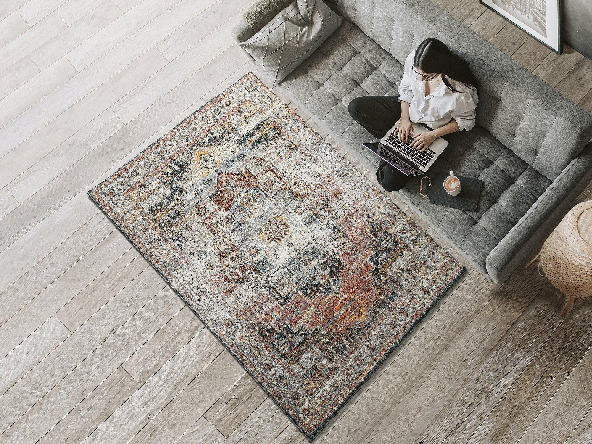 Thumbnail - Atticgo Orientteppich, Mehrfarbig, Rost, Textil, Abstrakt, Rechteckig, 200x290 cm, Oeko-Tex® Standard 100, antistatisch,...