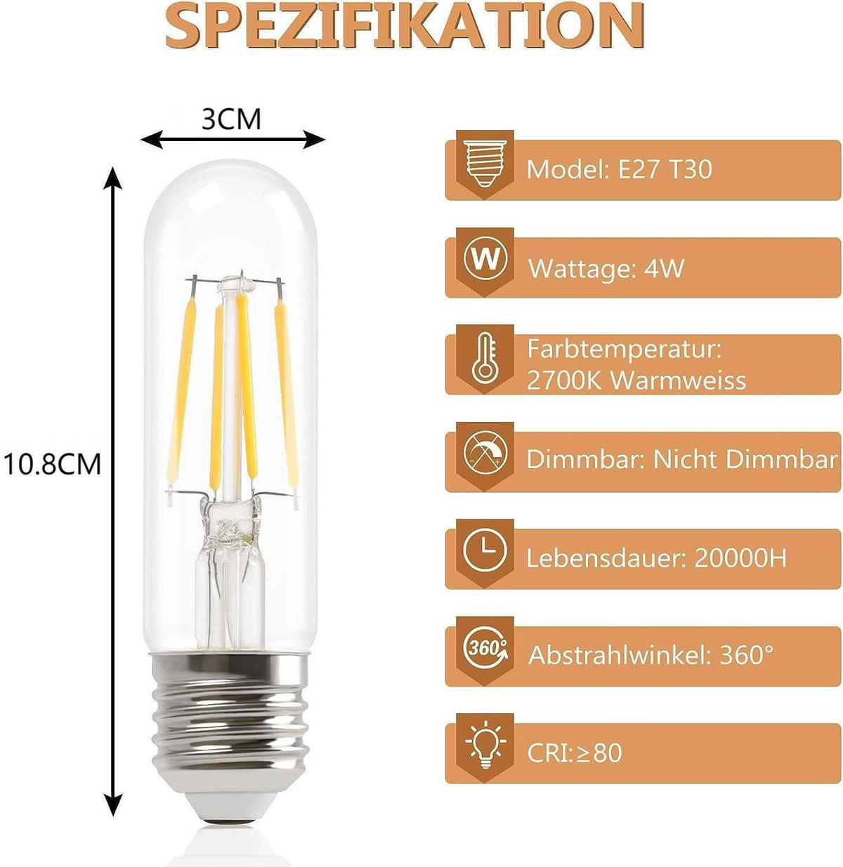 LEUCHTMITTEL Lumivarax 3/3/10.8 cm - Transparent, Glas (3/10.8cm) - ZMH