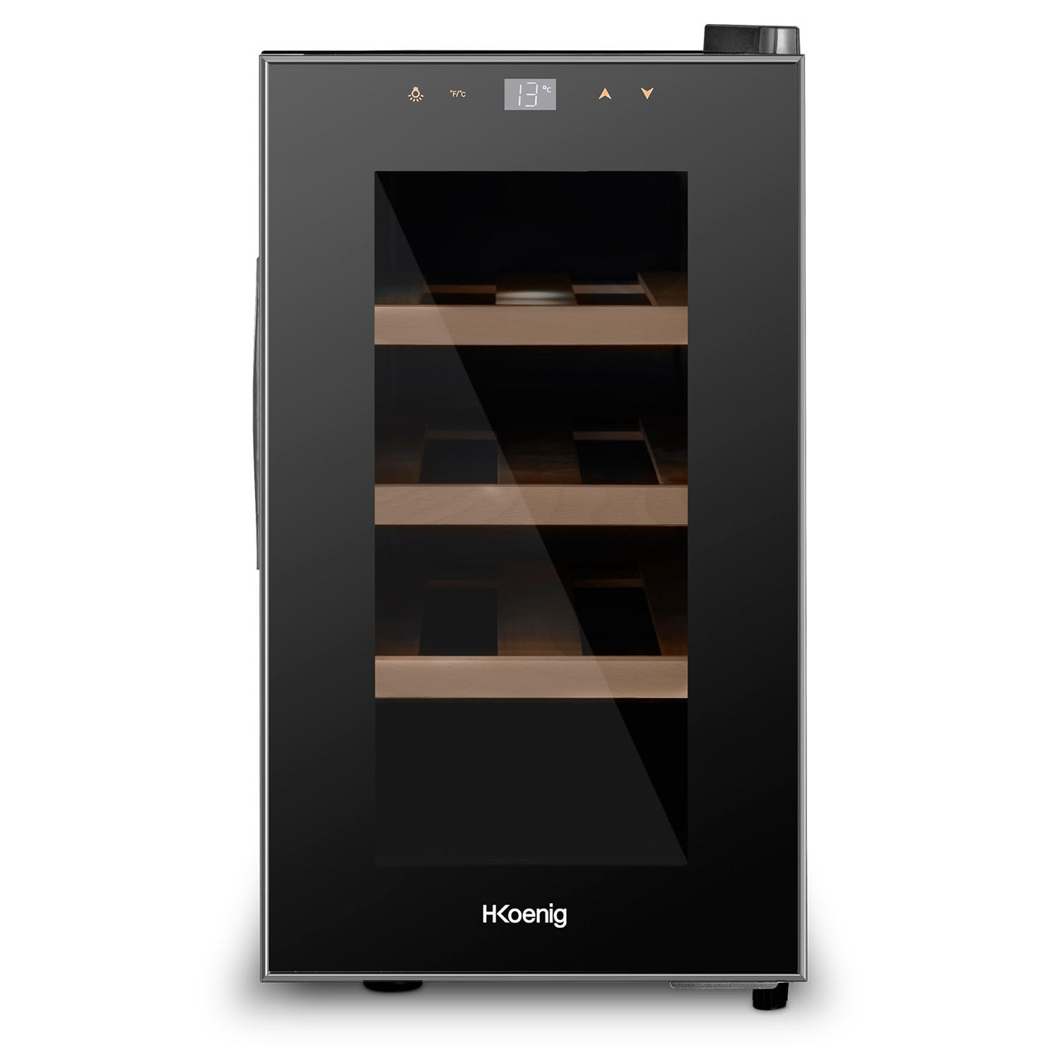 WEINKÜHLSCHRANK AGE8 Schwarz, 8 Flaschen - Schwarz, Metall (26/47/49.5cm) - HKoenig