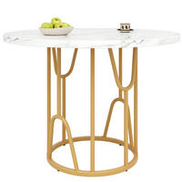 ESSTISCH, MDF-Tischplatte in Marmoroptik & Metallgestell, 80/80/76 cm, Gold - Goldfarben, Holzwerkstoff (80/80/76cm) - Redom