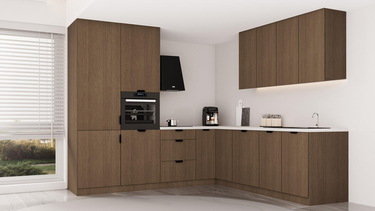 WINKELKÜCHE 265 x 225 cm - Sorento KS15-M265 - in Dunkle Eiche - Eichefarben, Holz (490/247/52cm)