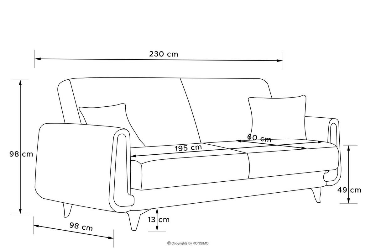 3-SITZER-SCHLAFSOFA GUSTAVO II mit Armlehnen, Marineblau - Blau/Dunkelblau, Holz/Holzwerkstoff (230/98/98cm) - KONSIMO®