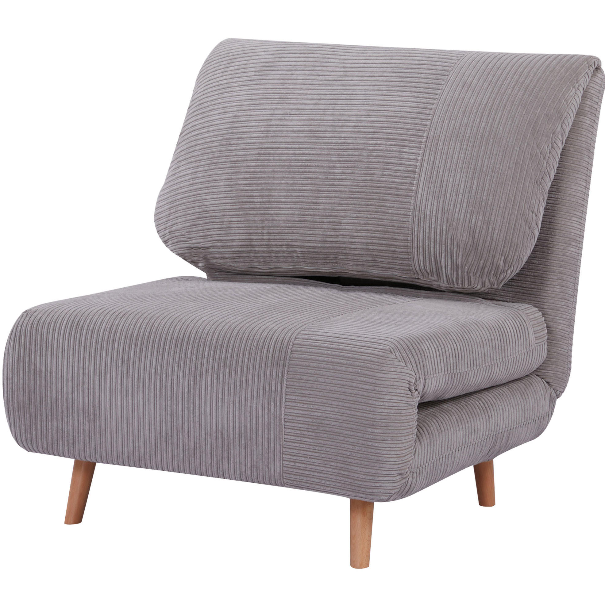 SCHLAFSESSEL 82/89/83 cm mit Liegefläche 82/193 cm und 3-stufiger Rückenlehne - Hellgrau, Holz (82/83/89cm) - BEAOK