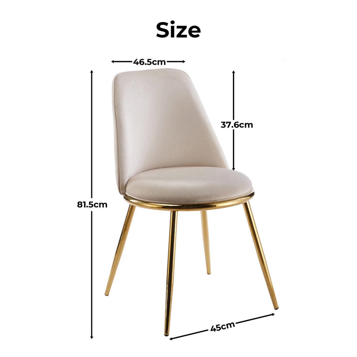ESSZIMMERSTUHL mit hoher Rückenlehne Velvet Cream White - Weiß, Metall (47/82/56cm) - Meubliv
