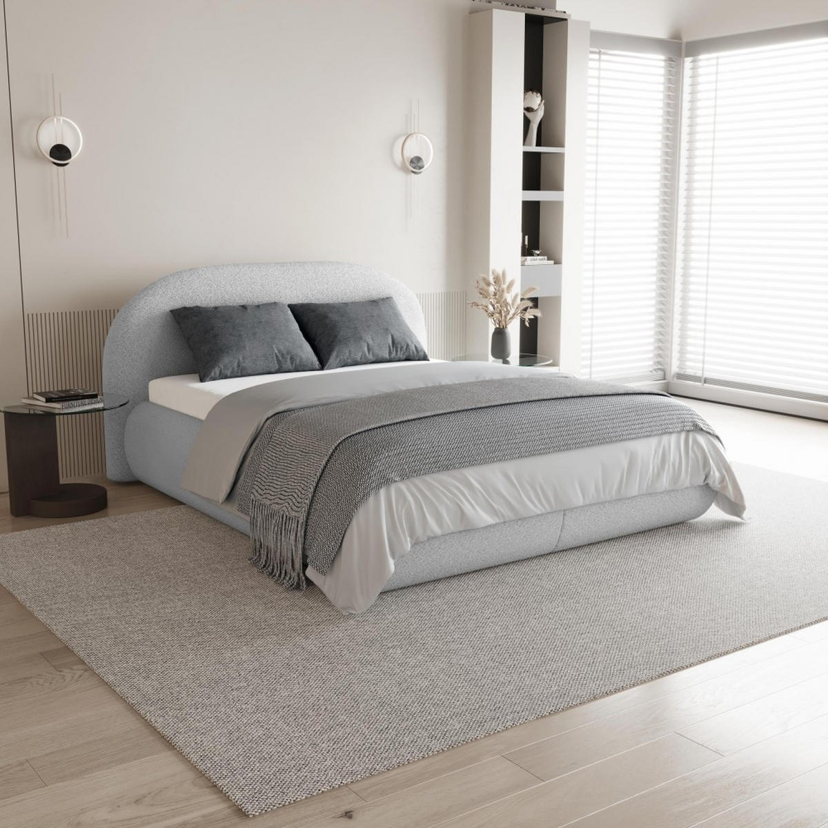 POLSTERBETT Motti ohne Matratze und Topper, 140x200 cm, Hellgrau - Hellgrau, Textil (140/200cm) - Beautysofa