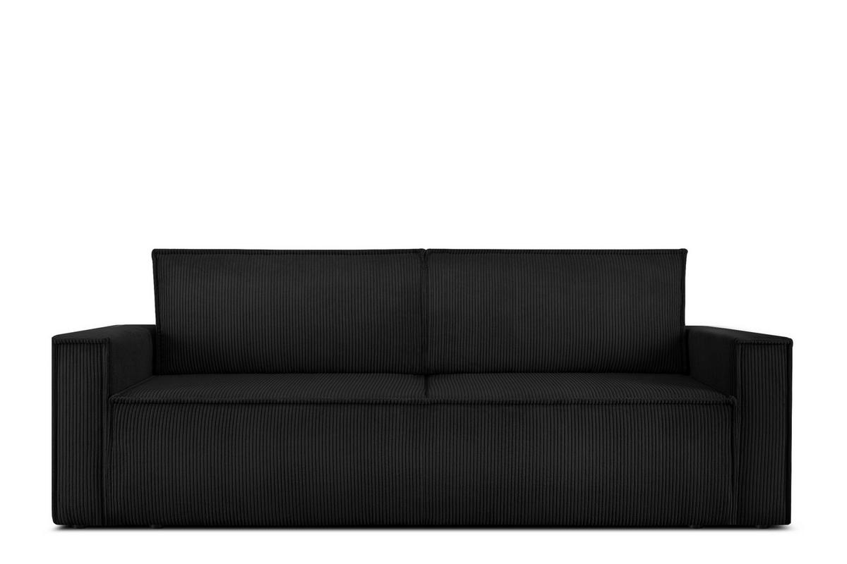 SCHLAFSOFA NAPI in Pet Friendly Cord-Stoff, Schwarz - Schwarz, Textil (228/89/101cm) - KONSIMO®