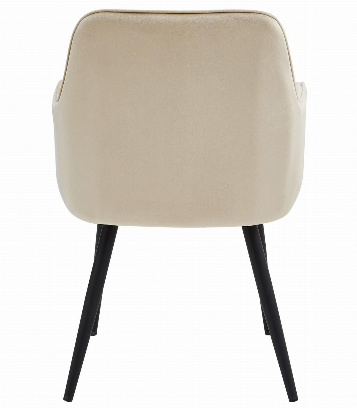 STUHL NEMI 6-er Set, Beige, Schwarz, mit Samtstoff gepolstert - Beige, Textil/Metall (54/84/61cm) - Komodee