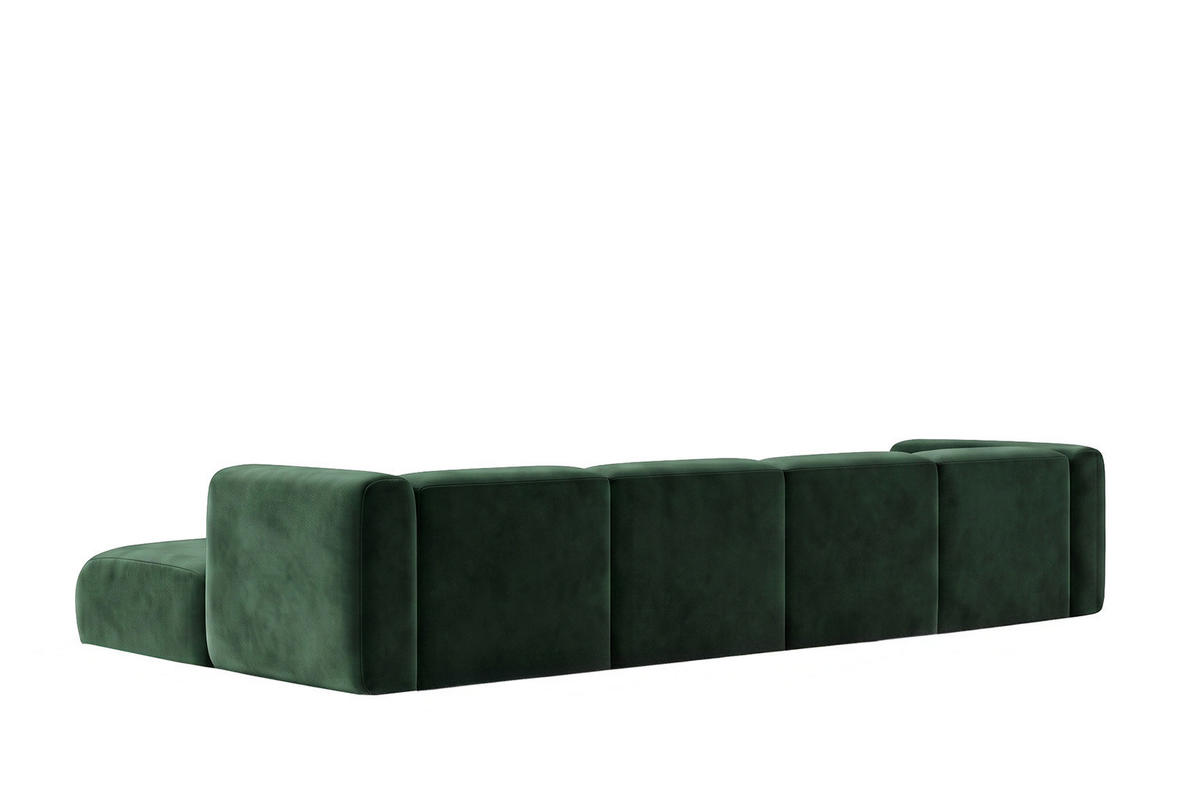 ECKSOFA U-Form, Velvet-Stoff Bluvel, Grün, GRETA - Grün, Holz (408/70/179cm) - Kaiser Möbel