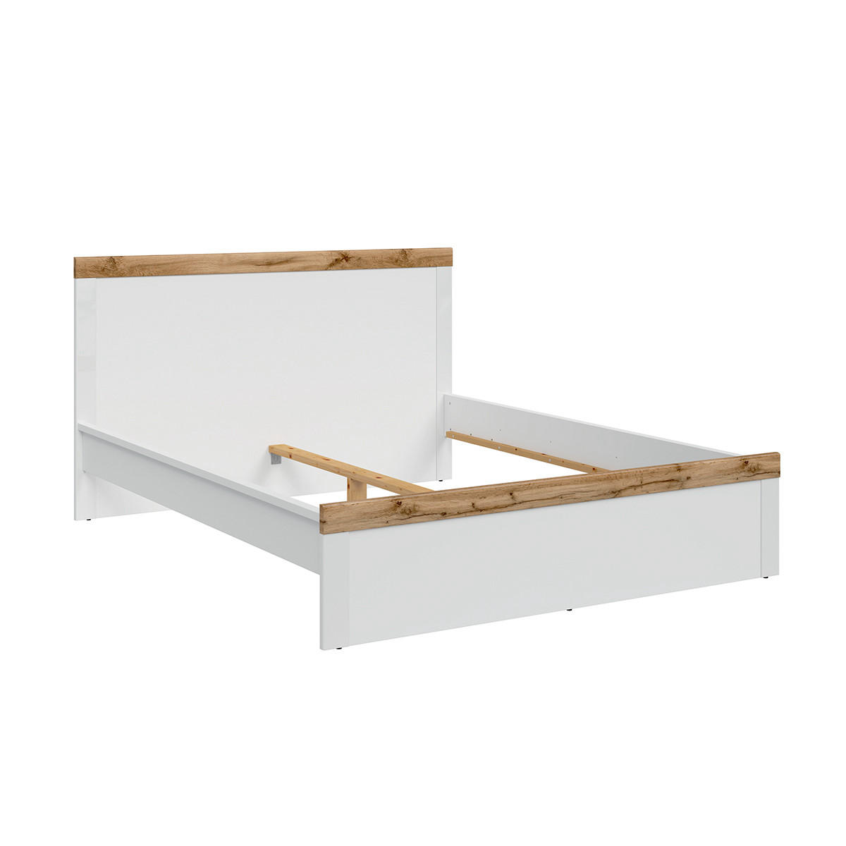 POSTEL 160/200 Hella Bílá a dřevo - bílá, kompozitní dřevo (160/200cm) - Petits-meubles