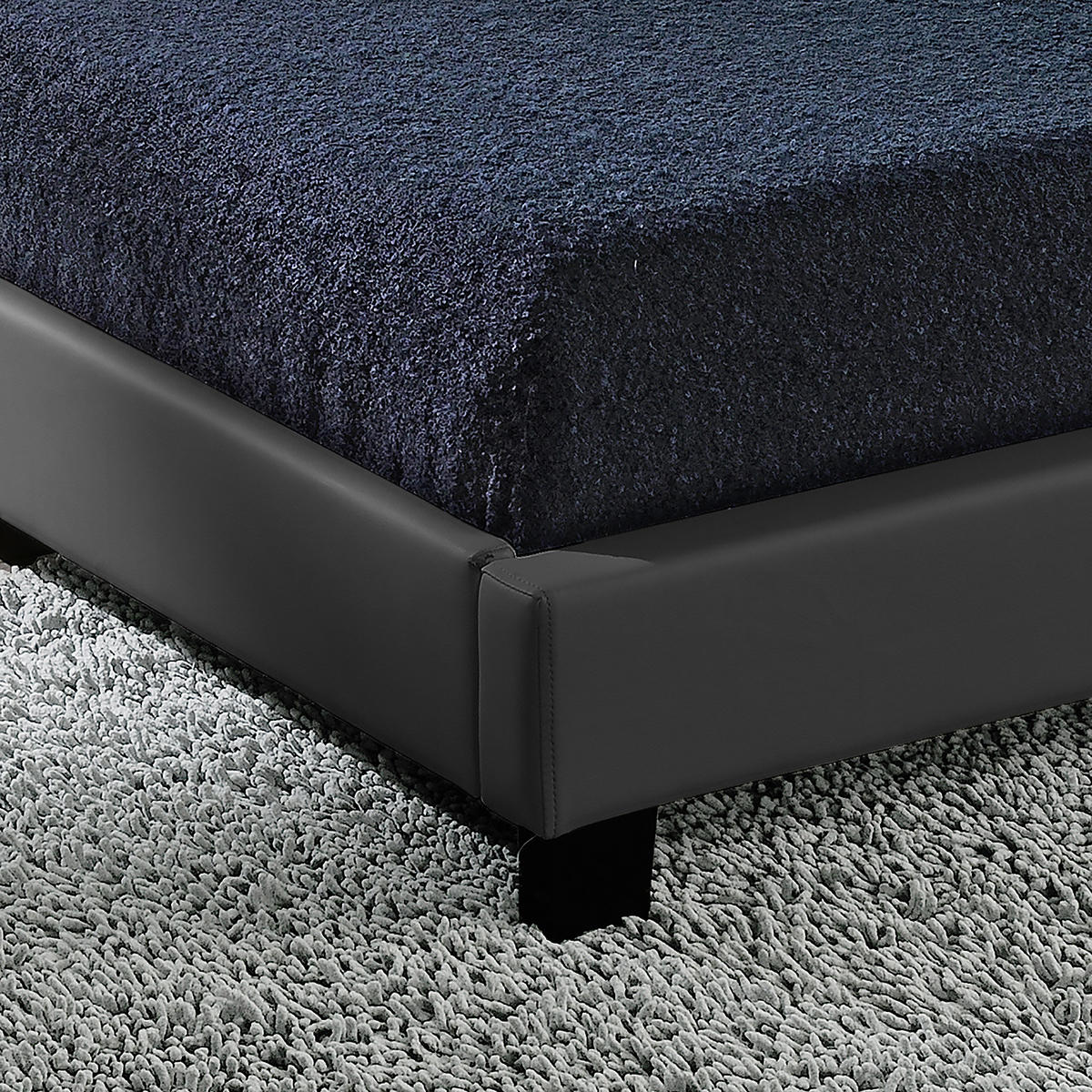 POLSTERBETT Paris mit LED-Beleuchtung - Dunkelgrau, Textil (180/200cm) - Corium