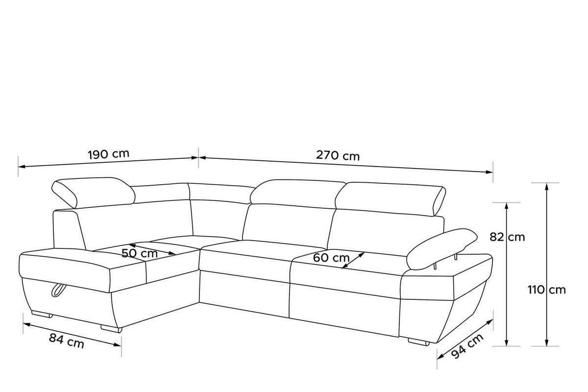 SCHLAFECKSOFA RATLO rechts 4/5-Sitzer mit Bettkasten in Lederoptik, grün - Silberfarben/Grün, Textil (270/190cm) - KONSIMO®
