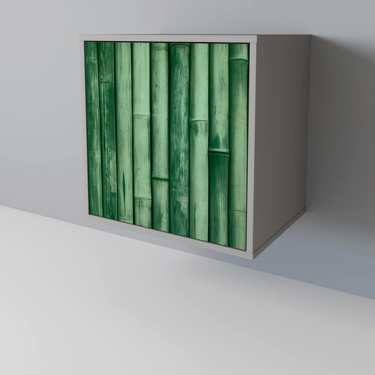 SIDEBOARD NATURAL GREEN, Grau, 57,5x42x77,5 cm, Schräge Buchenholzfüße - Buchefarben/Multicolor, Holzwerkstoff/Buchenholz (57.5/77.5/42cm) - SpaceRebels