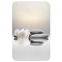 WC PŘEDLOŽKA Kameny - Lotos - Bílý - Voda - Zen 50x80 cm - bílá, textil/plast (50/1cm) - OnlyWow