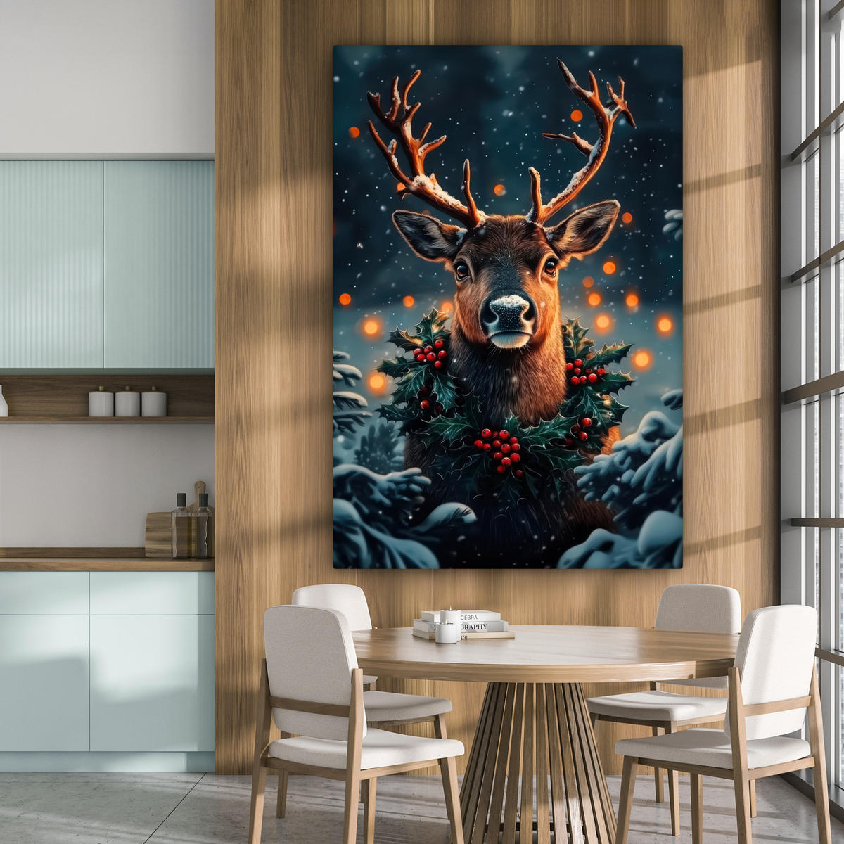 SLIKA NA PLATNU Jelen 90x140 cm - temno rjava, tekstil (90/140cm) - MuchoWow