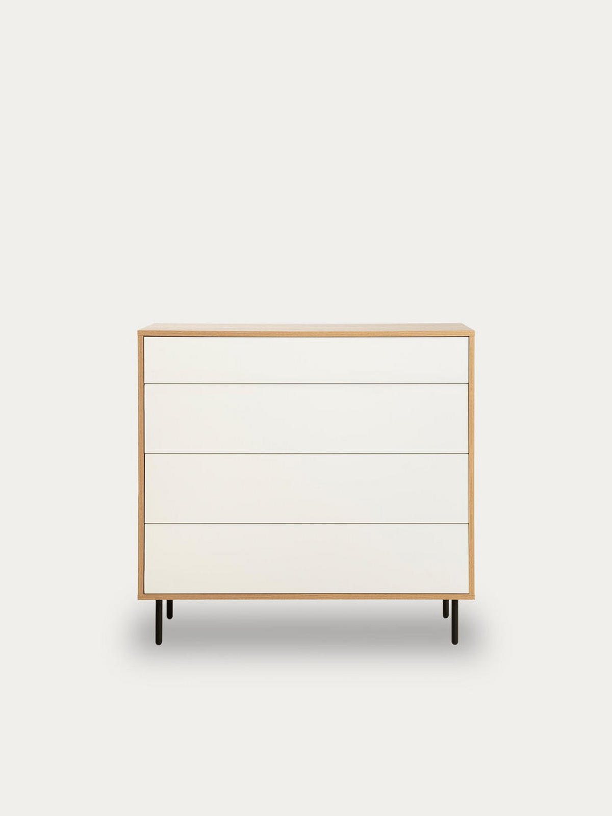 KOMMODE Zach Natur - Weiß 100 cm x 95 cm - Braun, Holzwerkstoff (100/95/41cm) - Kenay Home