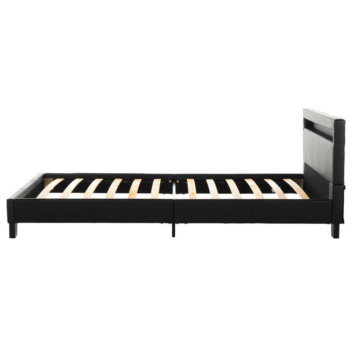 LED BETT ASTRO - Schwarz, 90 x 200 cm - Schwarz, Kunststoff - Home Deluxe