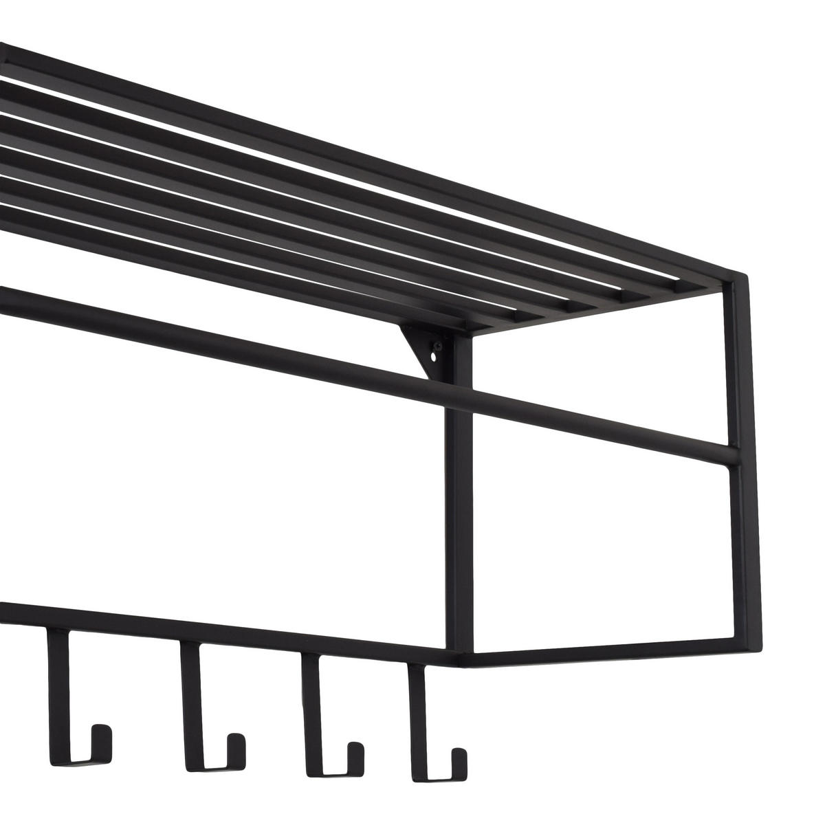 KLEIDERABLAGE Ary Schwarz - Schwarz, Metall (80/40/30cm) - LOFT42